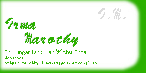 irma marothy business card